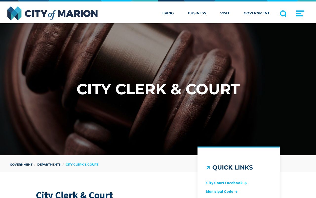 Official Marion City Court schedule and contact information
