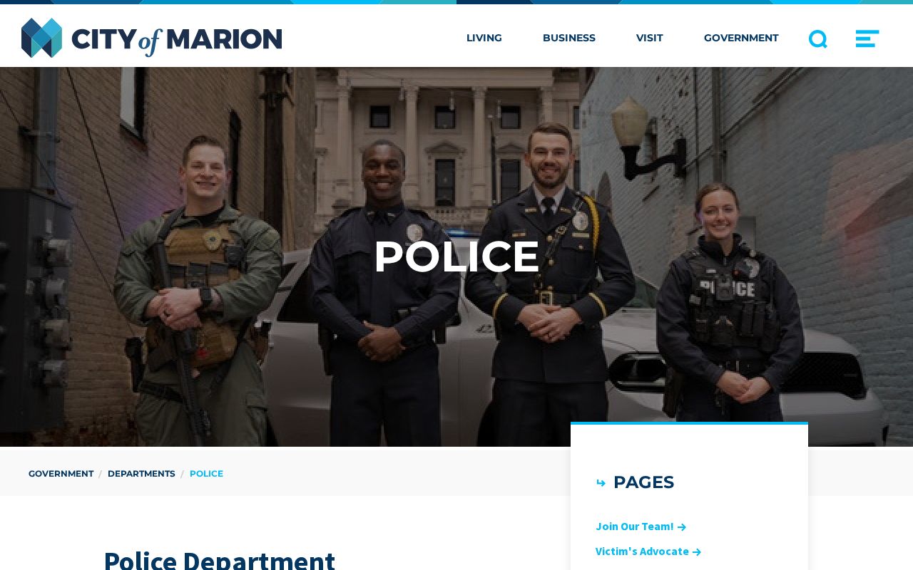 Official Marion Police Department information page