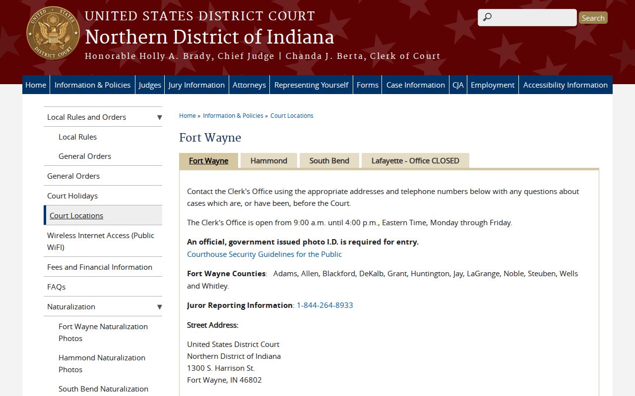 Federal court contact for a Grant County traffic warrant matter