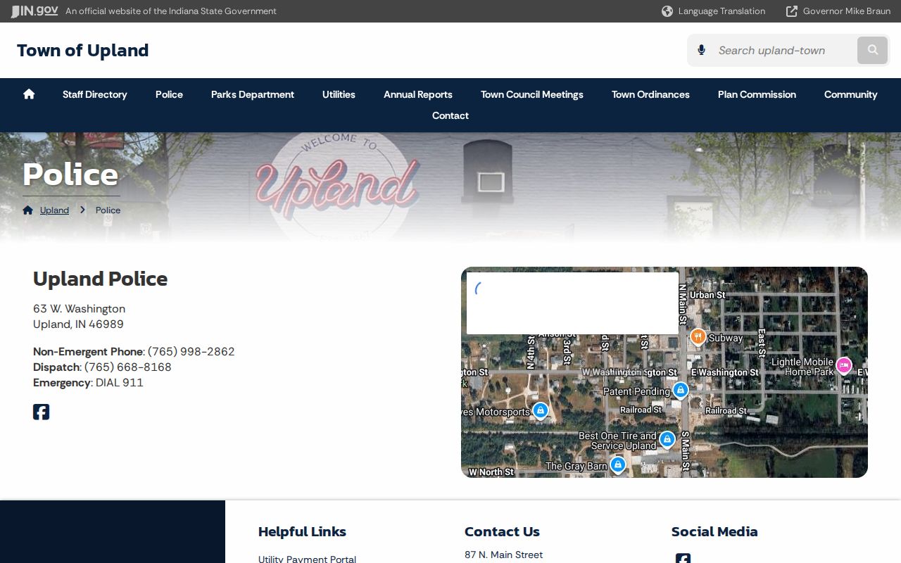 Grant County traffic warrant routing information from Upland Police